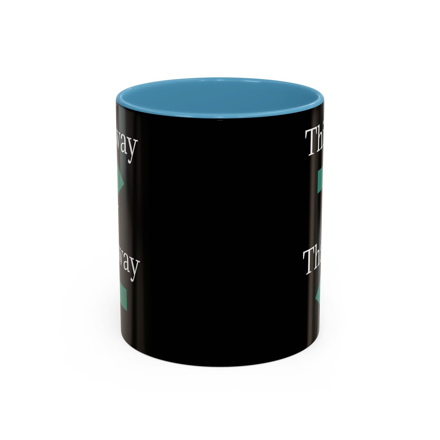 Ceramic coffee mug with "This Way or That Way" arrow design, 11oz or 15oz capacity, by Printify, featuring a colorful arrow graphic.