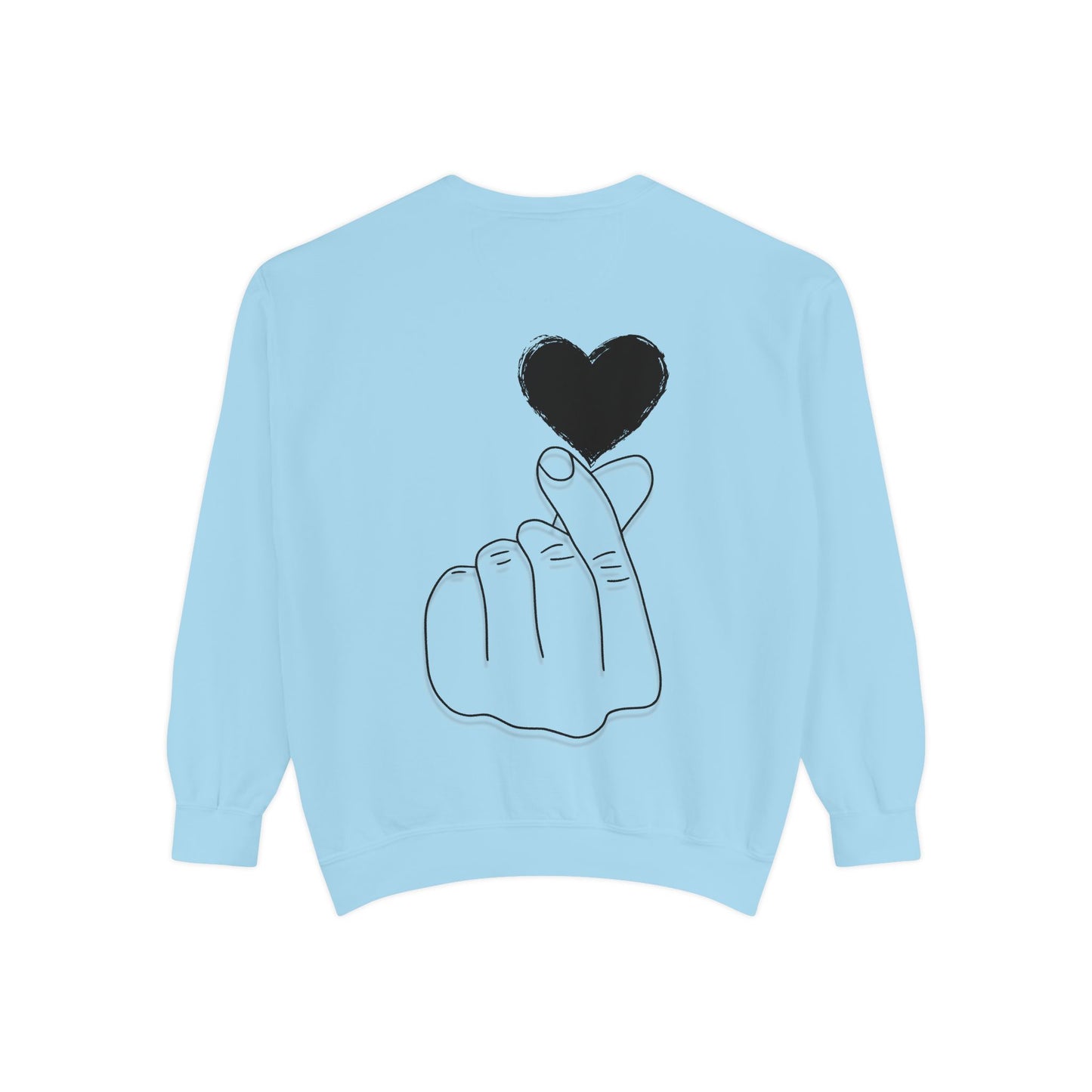 Unisex Garment-Dyed Sweatshirt with Heart Design - Cozy & Stylish