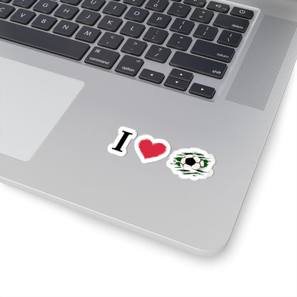 Soccer Love Kiss-Cut Stickers - Perfect for Fans, Gifts, Laptops, Bumpers, and Scrapbooking - TRV