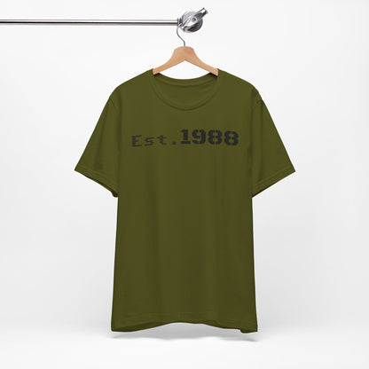 Est. 1988 Unisex Jersey Tee, Vintage Birthday Shirt, Casual Everyday Wear, Gift for Him or Her, Anniversary Celebration Tee