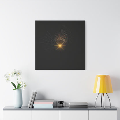 Abstract Golden Starburst Canvas