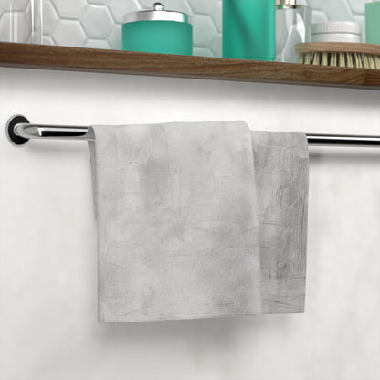 Gray marble face towel by Printify, soft decorative bathroom hand towel with elegant marble pattern.