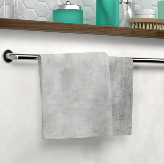 Gray marble face towel by Printify, soft decorative bathroom hand towel with elegant marble pattern.