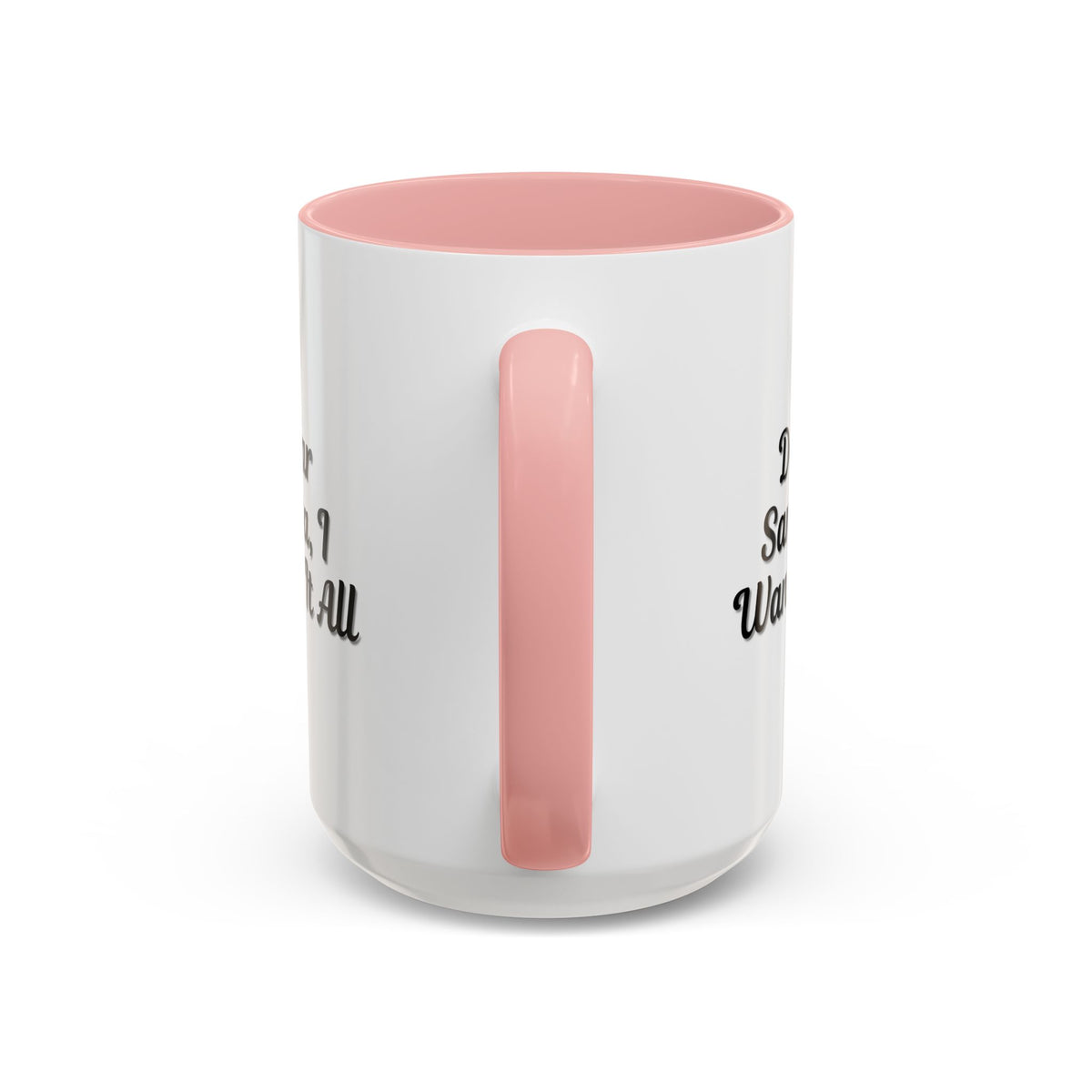 Printify Dear Santa I Want It All Christmas mug with festive holiday design and holiday greeting text.