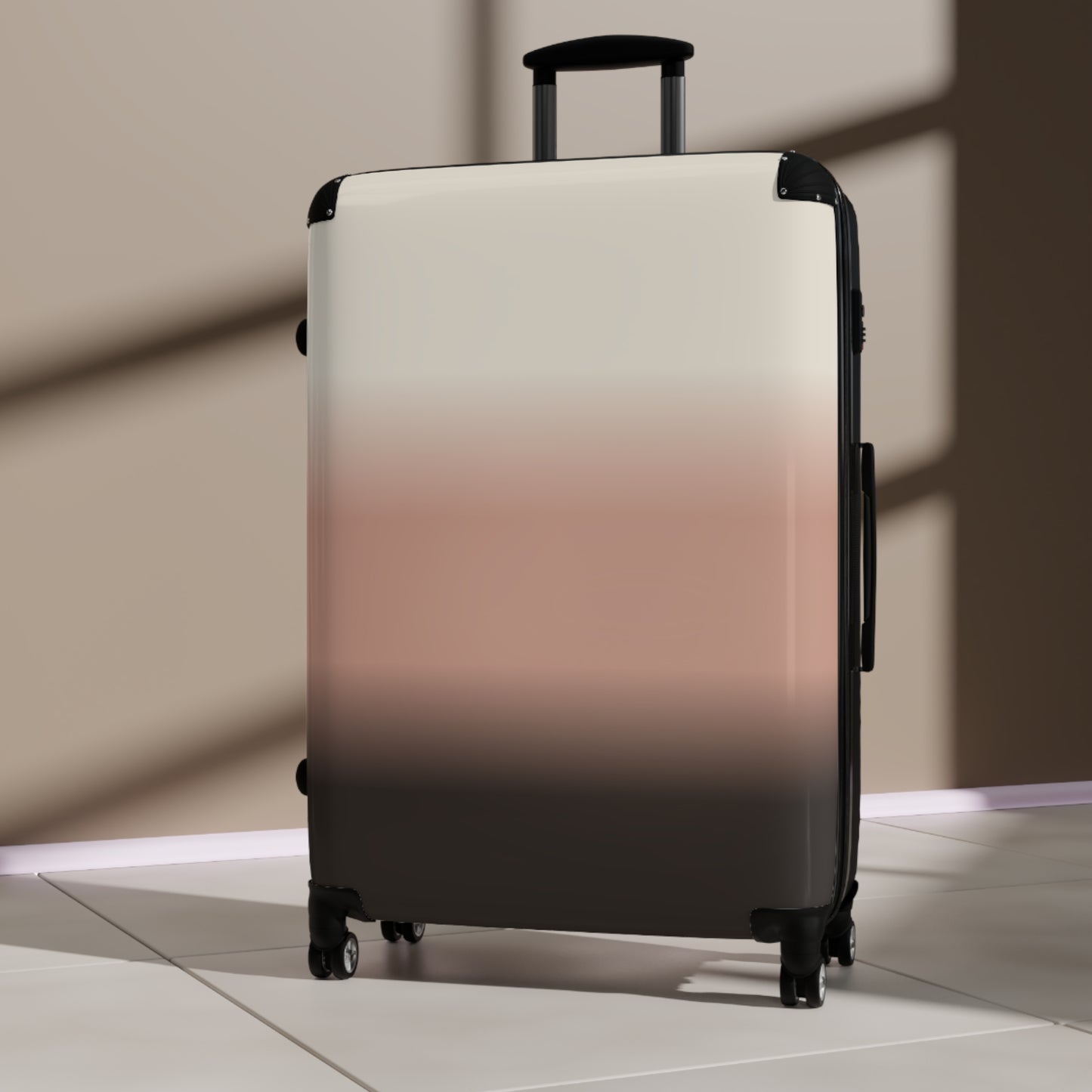 Gradient Carry-On Suitcase – Blush to Charcoal Ombre Travel Luggage