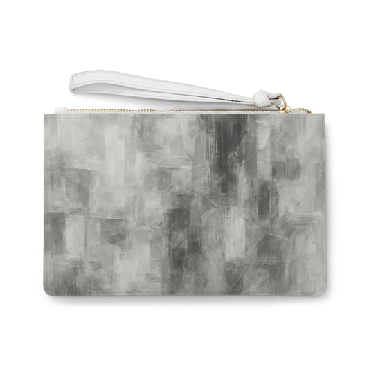 Chic Grey Abstract Clutch Bag - Stylish Evening Purse, Everyday Organizer, Minimalist Accessory, Wedding Clutch, Fashion Statement - TRV