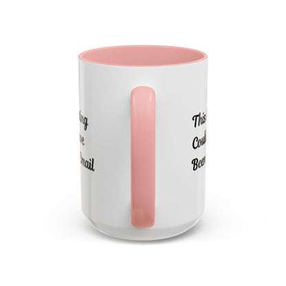 Funny office coffee mug with "This Meeting Could Have Been An Email" slogan, white ceramic mug for office use.