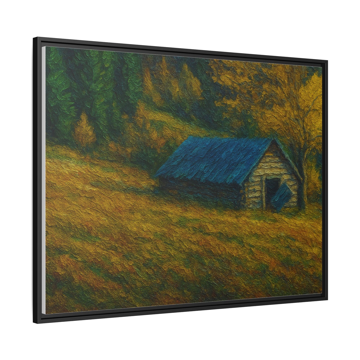 Framed Matte Canvas Print, Rustic Artwork, Farmhouse Decor, Nature Wall Art, Gift for Home, Autumn Decor, Landscape Painting