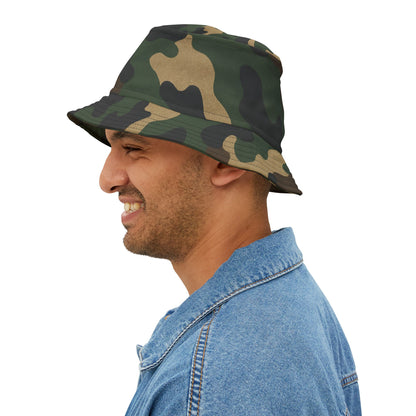 Camouflage Bucket Hat - Trendy AOP Headwear, Summer Fashion Accessory, Outdoor Adventure Cap, Unique Gift for Him/Her, Stylish Festival Hat - TRV