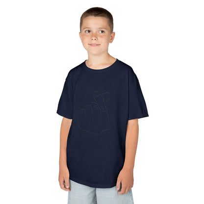 Cute Kids Heavy Cotton Tee - K-Pop Inspired Love Gesture