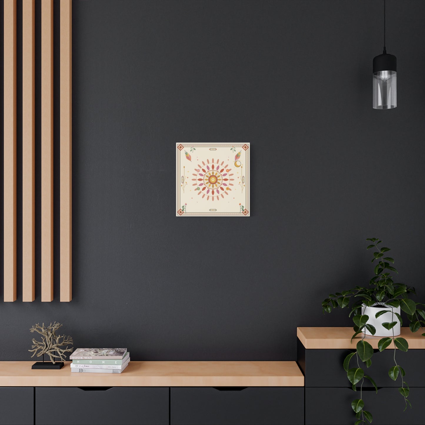 Boho Sun Mandala Matte Canvas