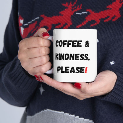 Inspirational Coffee Mug - 'Coffee & Kindness, Please!' - Perfect Gift for Friends & Family - TRV