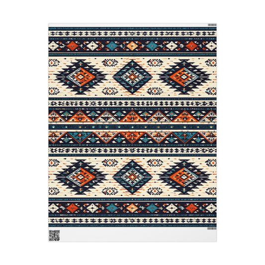 Southwestern Aztec Pattern Wrapping Paper Roll — Rustic Tribal Gift Wrap