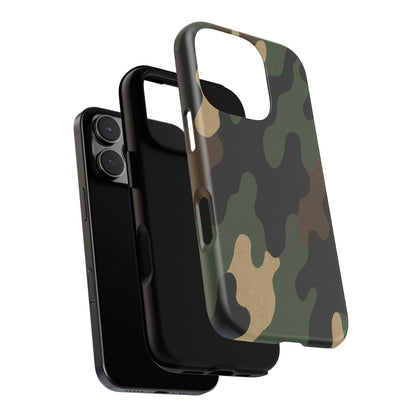 Rugged military green camo phone case by Printify, durable protective cover for smartphones with tough camouflage design.