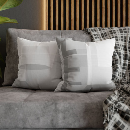 Abstract Geometric Grid Spun Polyester Pillowcase