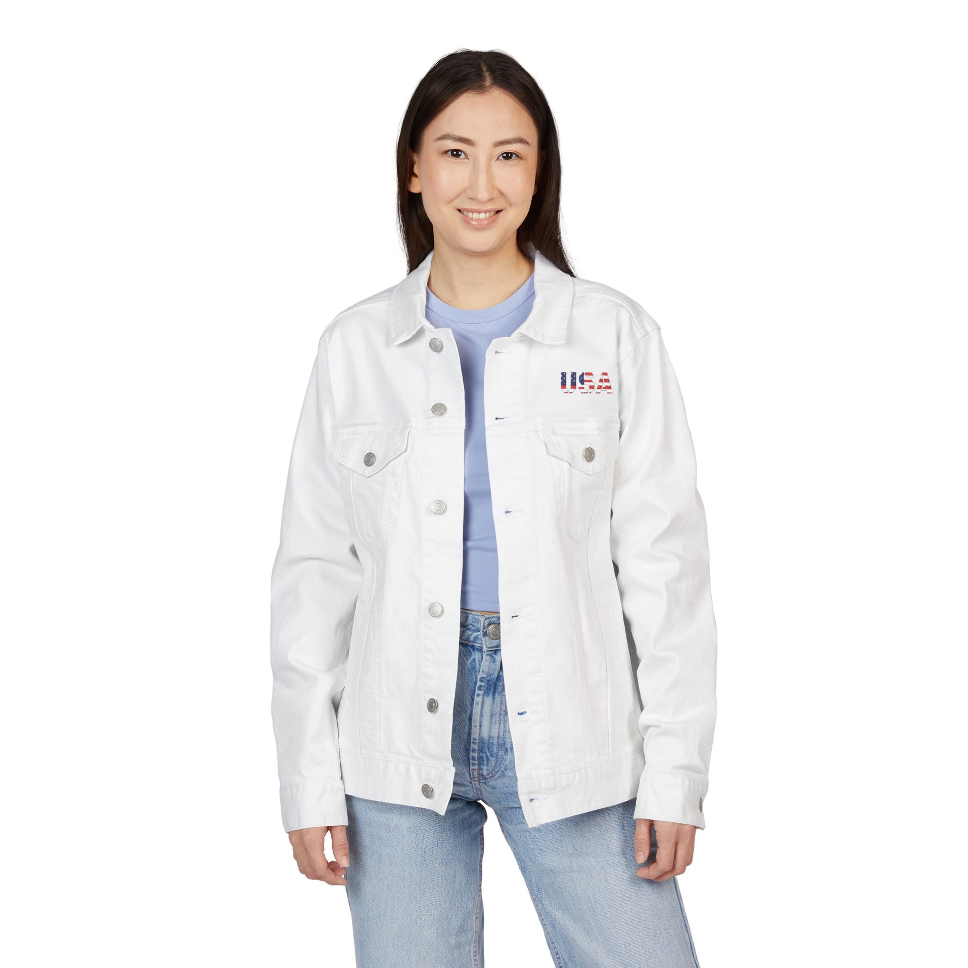 Embroidered Unisex Denim Jacket - Stylish, Casual, Perfect for Summer Outings, Men's & Women's Fashion Statement, Birthday Gift, [...] - TRV