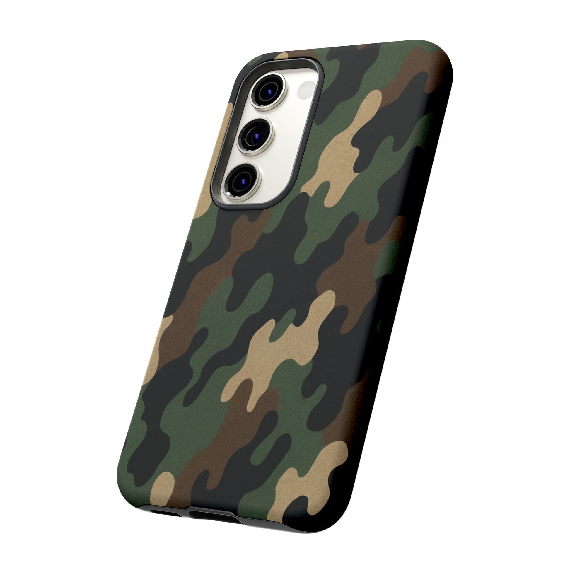Camouflage tough phone case with rugged design from Printify, offering durable protection for smartphones in a camo pattern.