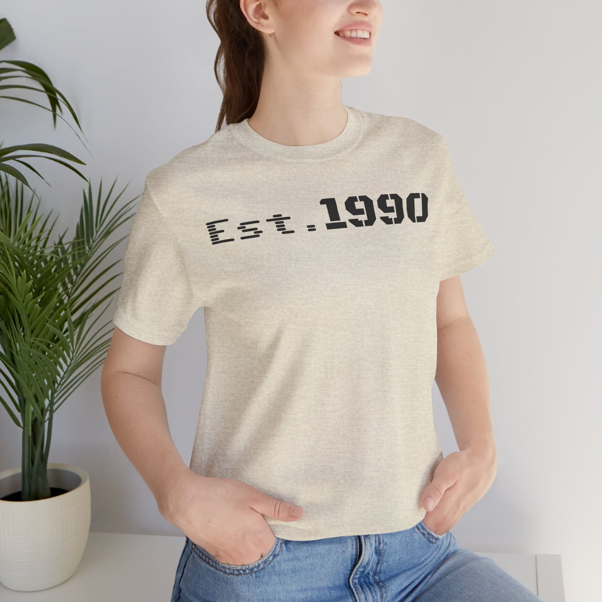 Unisex Est. 1990 Nostalgic Jersey Tee - Perfect Gift, Vintage Style, Retro Fashion, Birthday Celebration, Casual Wear - TRV