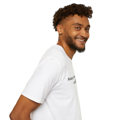 Funny alien graphic T-shirt from Printify featuring a UFO design, perfect for sci-fi fans and casual wear.