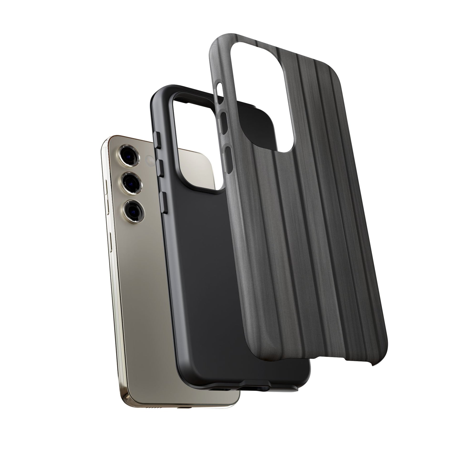 Ribbed metal texture phone case for iPhone, tough protective cover with durable design by Printify.