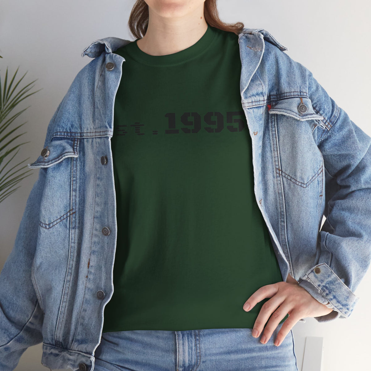 Vintage minimalist Est. 1995 T-shirt by Printify featuring a simple born in 1995 birthday design on a classic tee.