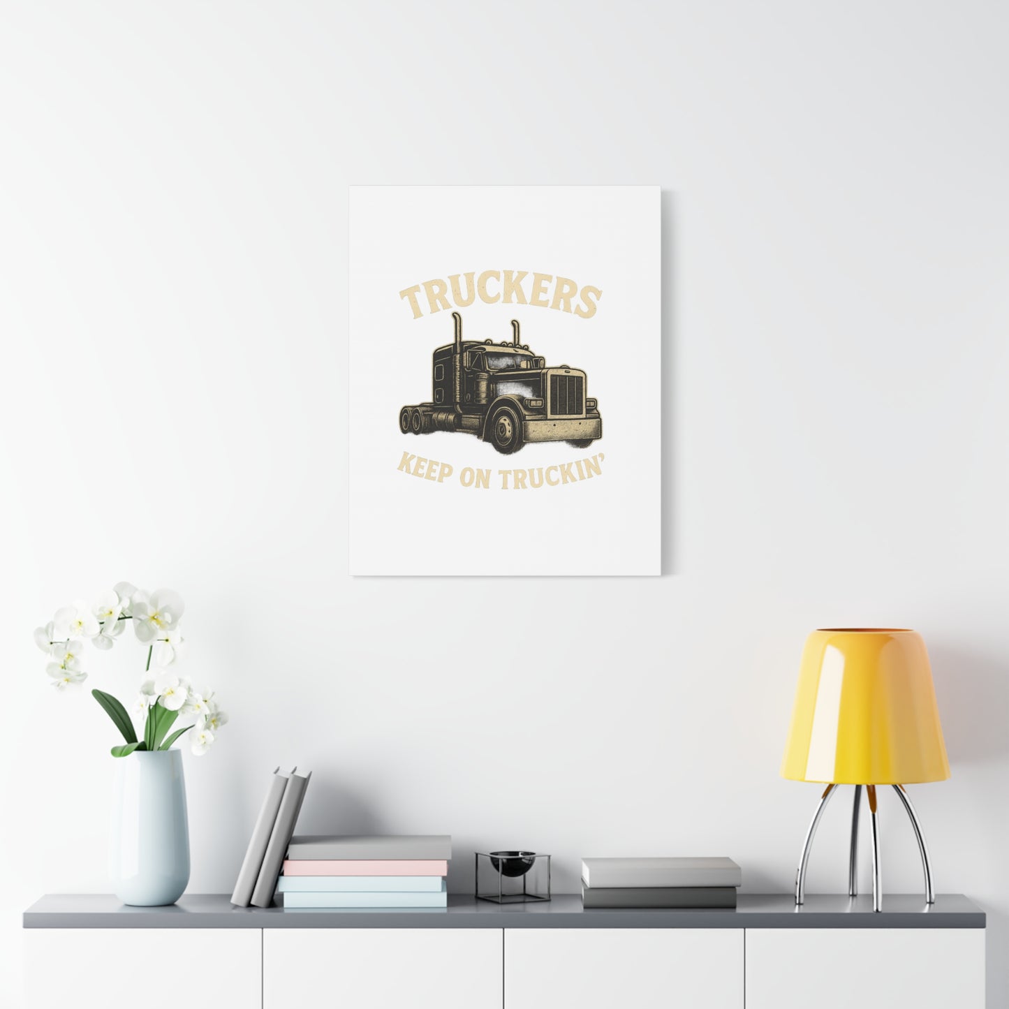 Truckers Canvas Wall Art, Keep on Truckin' Decor, Gift for Drivers, Trucking Artwork, Transportation Gift - TRV