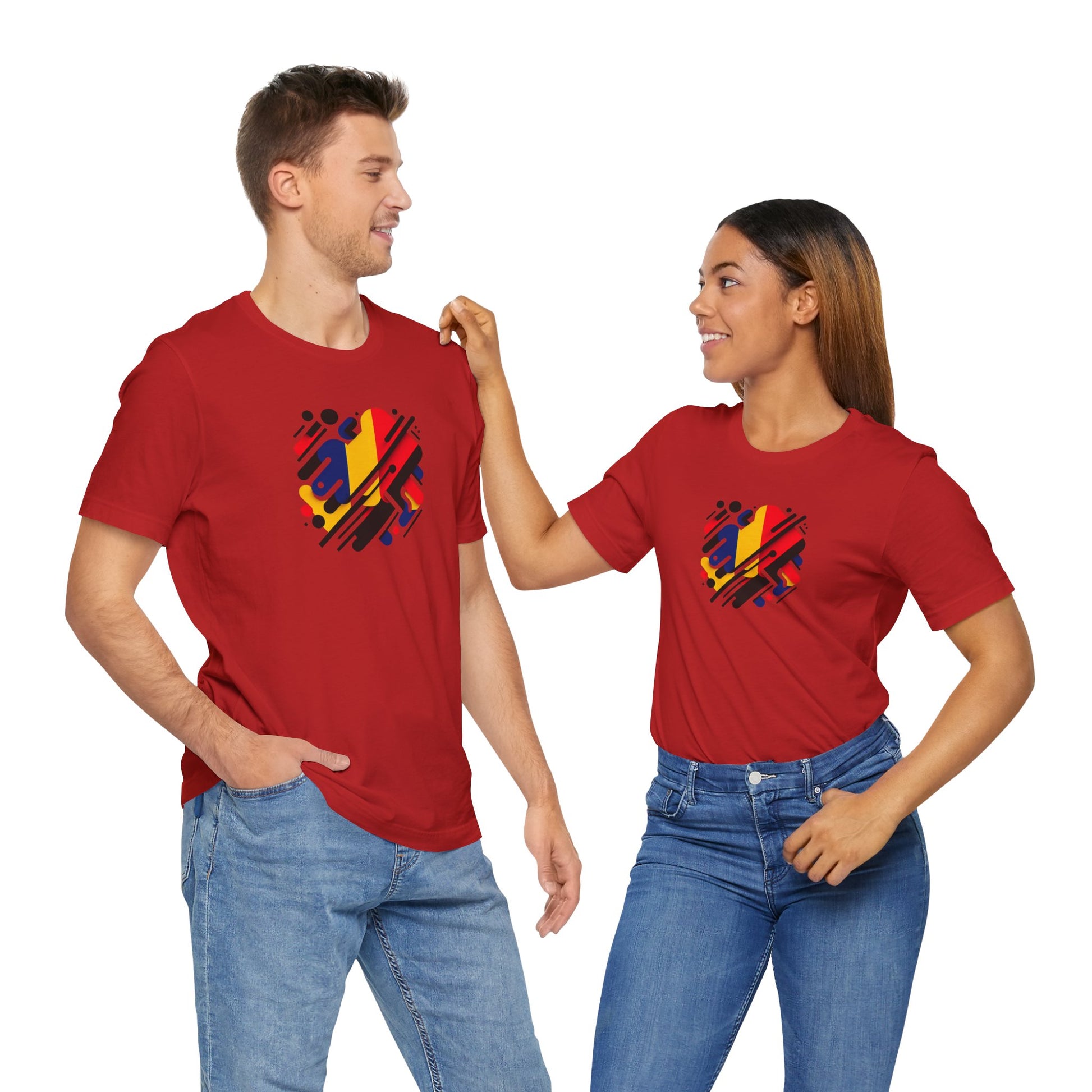 Artistic Heart Unisex Jersey Tee - Vibrant Graphic Tee, Casual Wear, Gift for Art Lovers, Birthday Surprise, Everyday Comfort - TRV