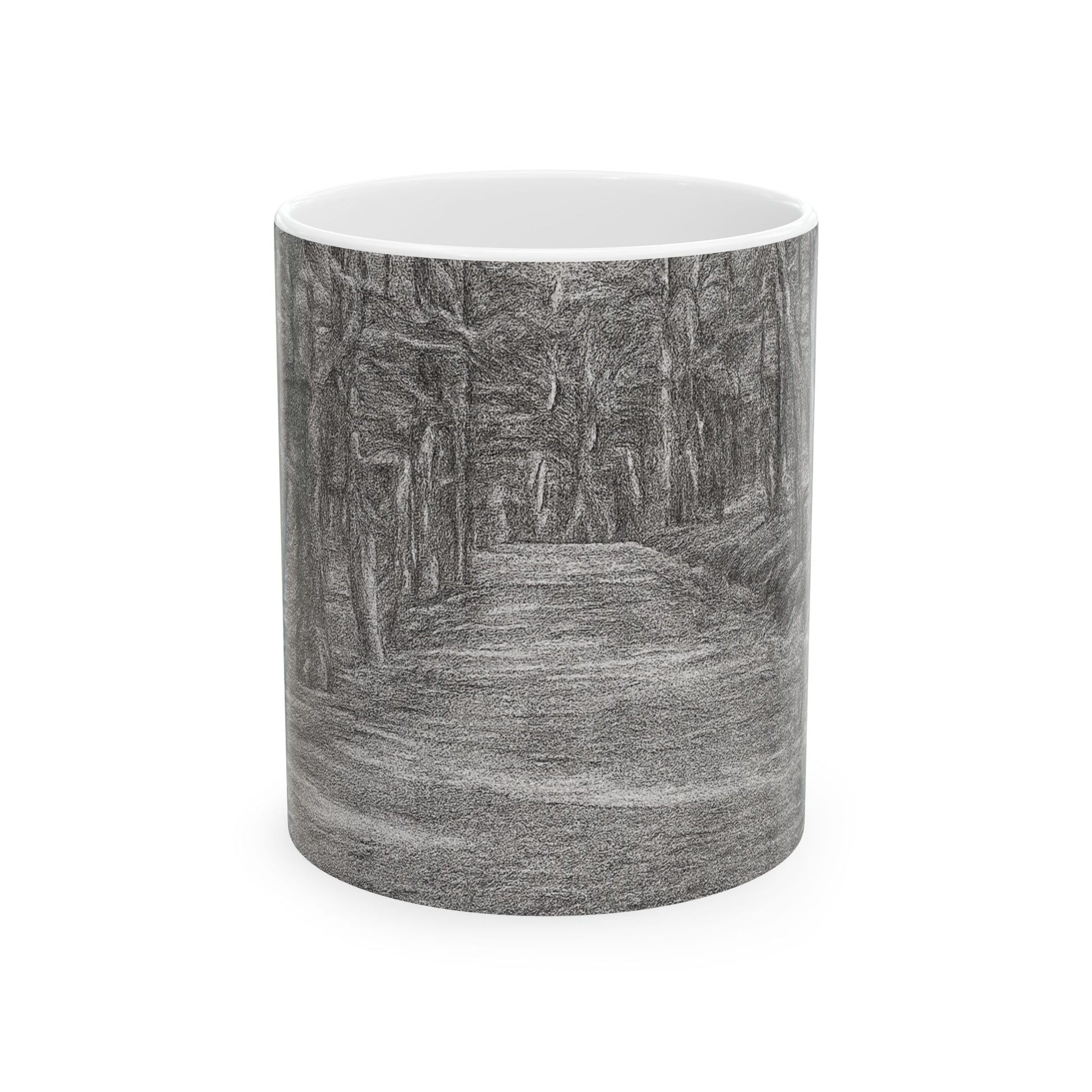 Nature-Inspired Abstract Ceramic Mug | Forest Path Design | Cozy Gift for Coffee Lovers | Home Decor | Nature Lover's Mug - TRV