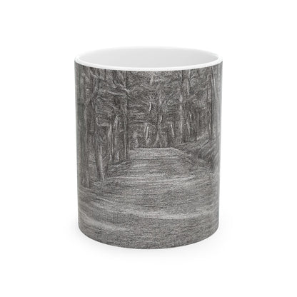 Nature-Inspired Abstract Ceramic Mug | Forest Path Design | Cozy Gift for Coffee Lovers | Home Decor | Nature Lover's Mug - TRV