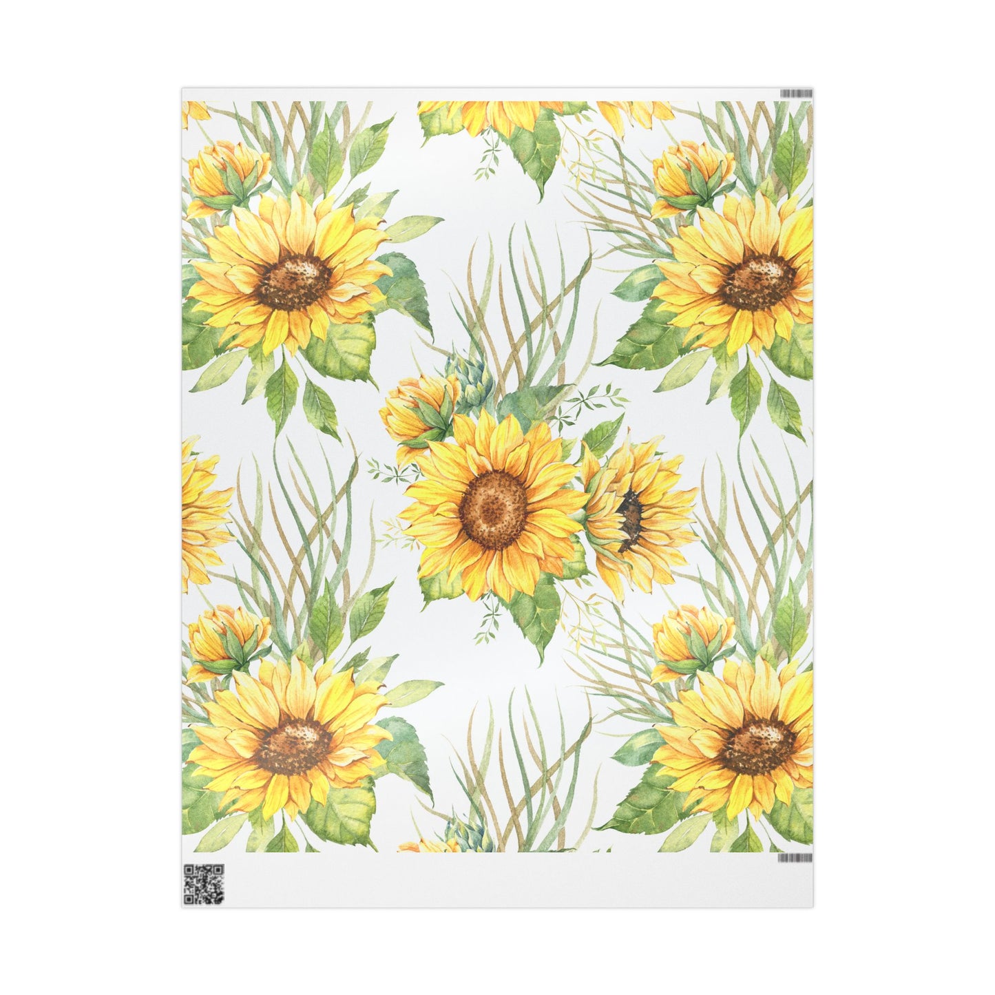 Sunflower Wrapping Paper Roll — Floral Gift Wrap for Birthdays, Mother's Day & Spring Celebrations