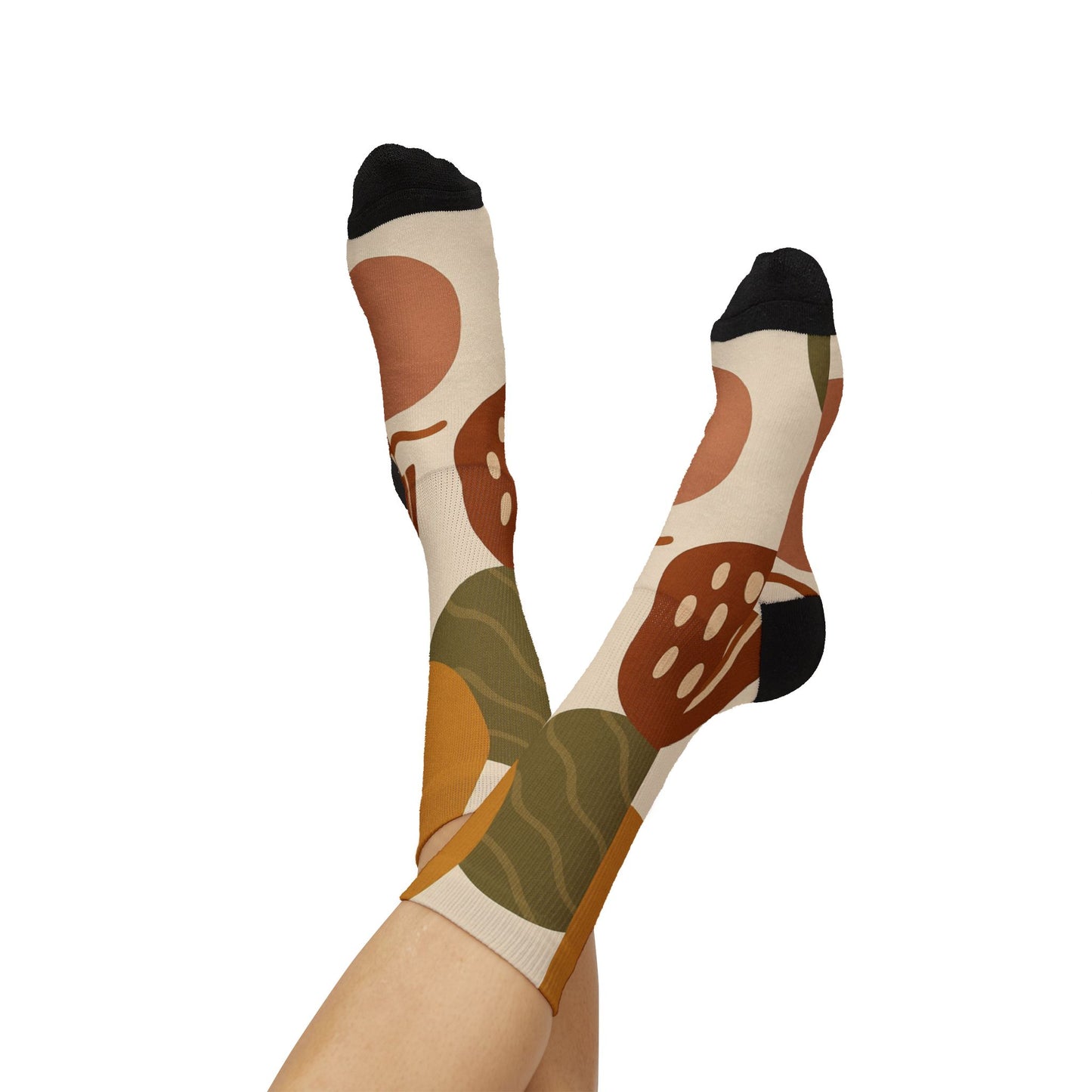 Abstract Floral Pattern Socks | Sublimation Crew Socks