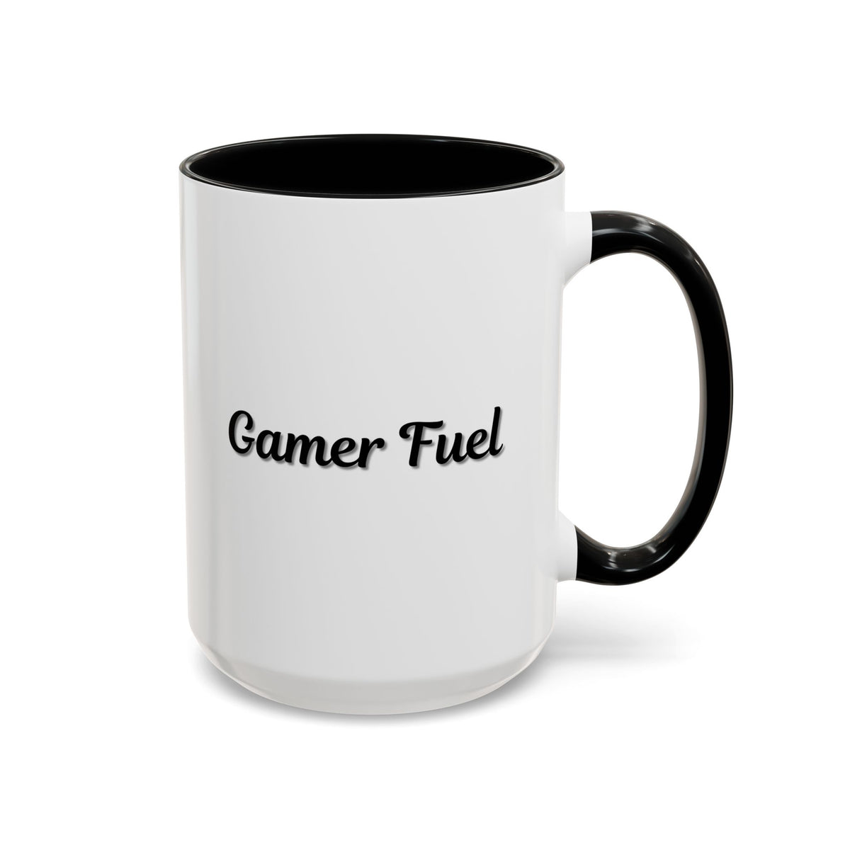 Printify Gamer Fuel coffee mug featuring gamer-themed design in 11oz or 15oz size, ceramic mug perfect for gaming enthusiasts.