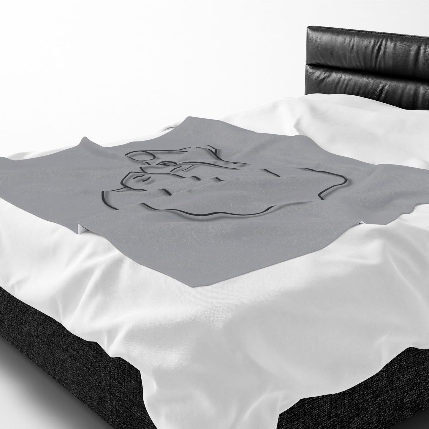 Velveteen plush blanket with heart gesture print, cozy all-over design perfect for gifts and home decor by Printify