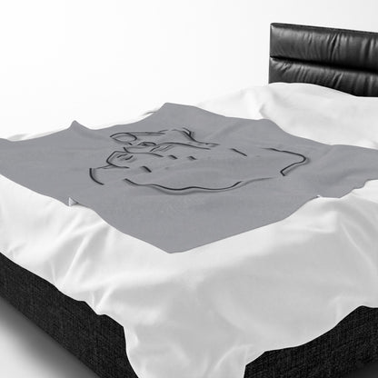 Velveteen plush blanket with heart gesture print, cozy all-over design perfect for gifts and home decor by Printify