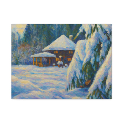 Winter Landscape Canvas Wall Art, Cozy Home Decor, Christmas Gift, Seasonal Artwork, Impressionist Style - TRV