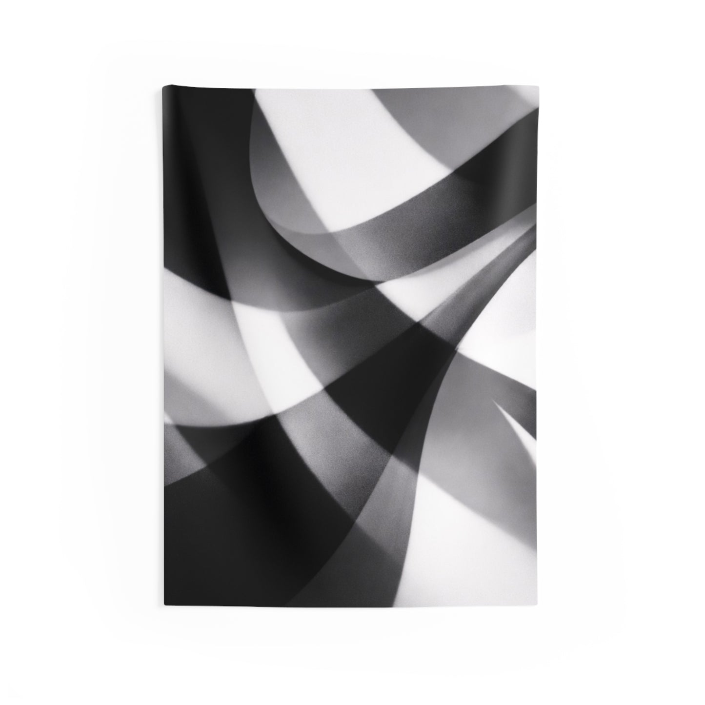Monochrome Flow Wall Tapestry — Abstract Black & White Geometric Decor