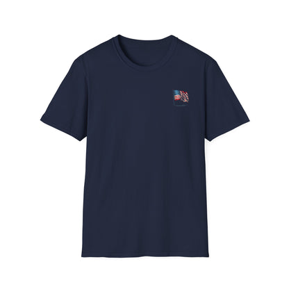Patriotic Unisex Softstyle T-Shirt, American Flag Tee, USA Pride Shirt, Perfect for Independence Day, Casual Wear - TRV