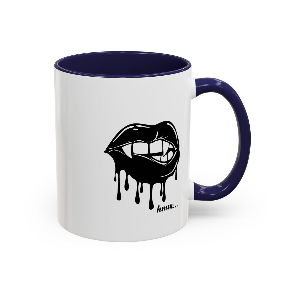 Black accent Dripping Bite Coffee Mug by Printify, 11oz or 15oz, featuring a unique dripping bite design on ceramic surface.