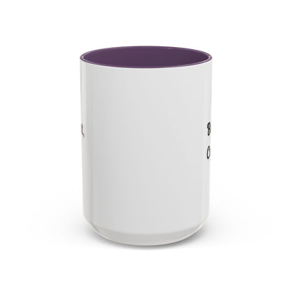 Black handle and rim coffee mug with "But First Coffee" text, 11oz printify accent mug on a white background.
