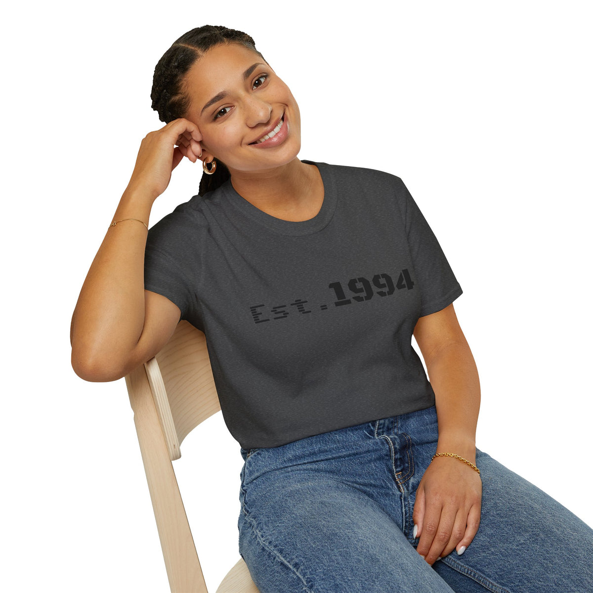 Vintage 1994 Est. graphic T-shirt by Printify featuring bold 1994 design on a casual cotton tee.