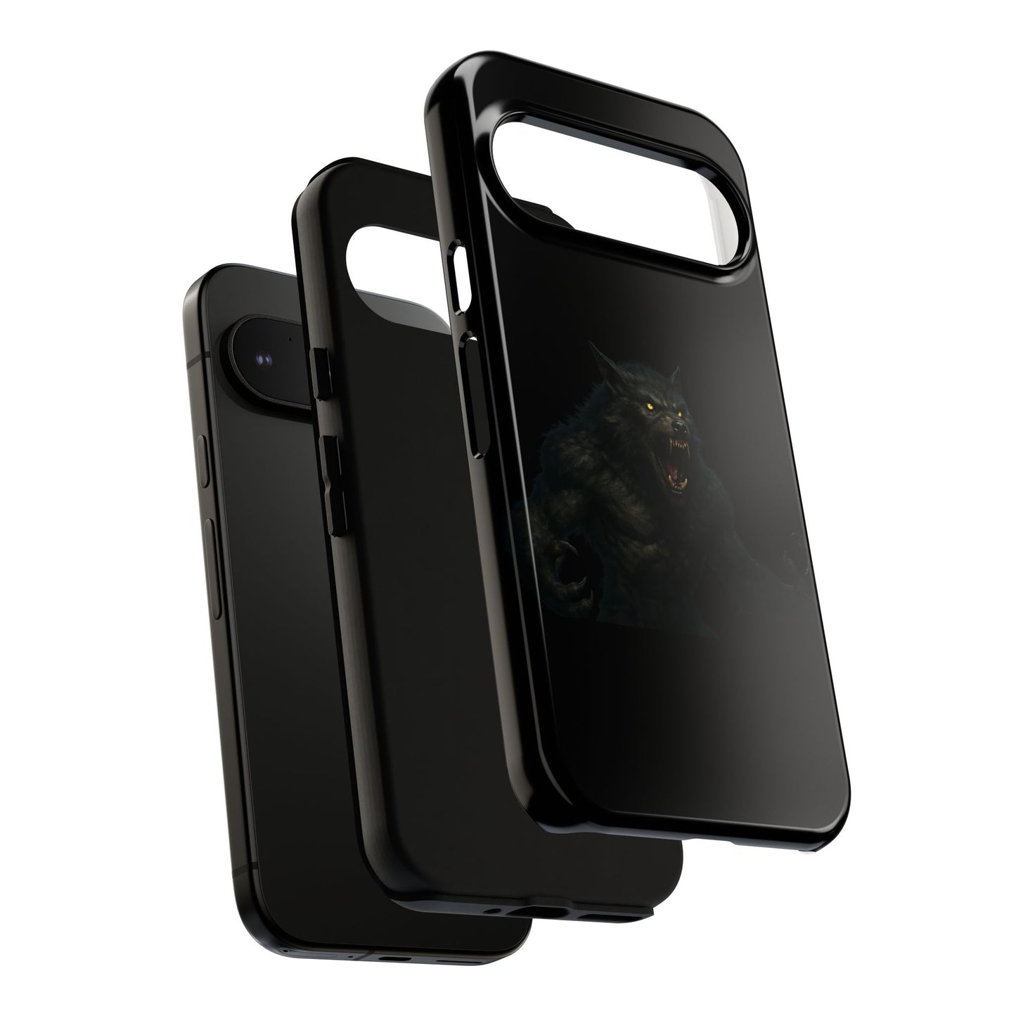 Werewolf Phone Case, Tough Cases, Black Panther Design, Gift for Animal Lovers, Phone Accessories, Fierce Phone Protection - TRV
