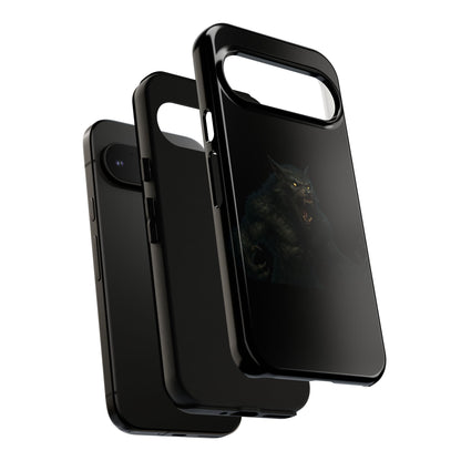 Werewolf Phone Case, Tough Cases, Black Panther Design, Gift for Animal Lovers, Phone Accessories, Fierce Phone Protection - TRV