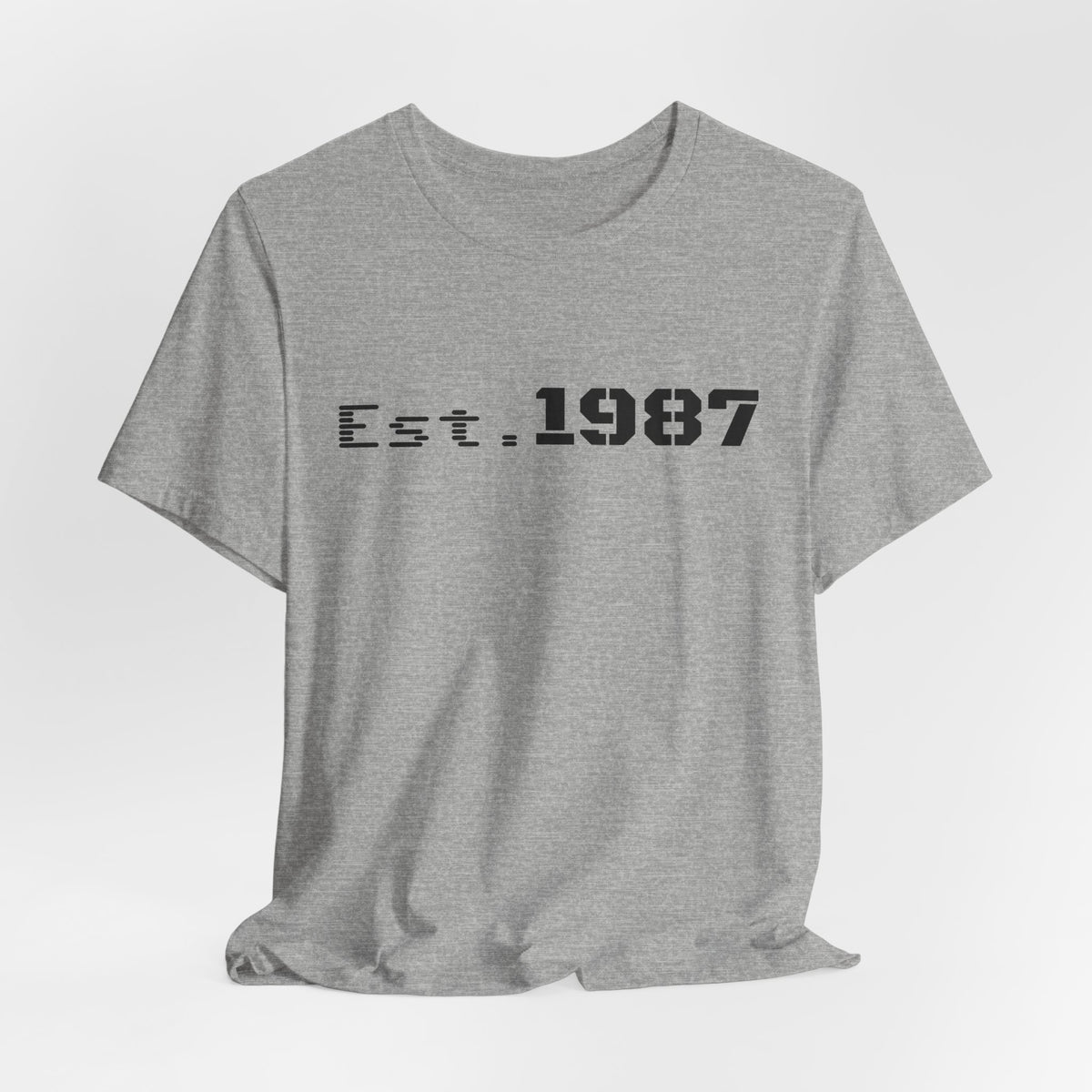 Vintage Est. 1987 T-Shirt by Printify featuring retro-inspired design and classic born in 1987 lettering on a comfortable fabric.