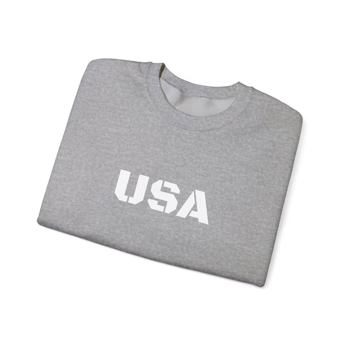 Printify USA crewneck sweatshirt with patriotic design, cozy fit, perfect for every season, featuring stars and flag elements.