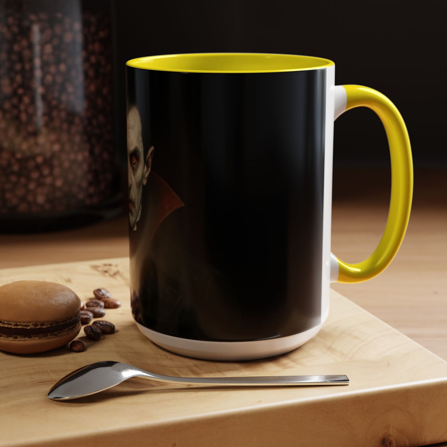 Gothic Dracula Vampire Accent Coffee Mug | Spooky Halloween Gift, Unique Home Decor, Collector's Mug, Coffee Lover's Gift