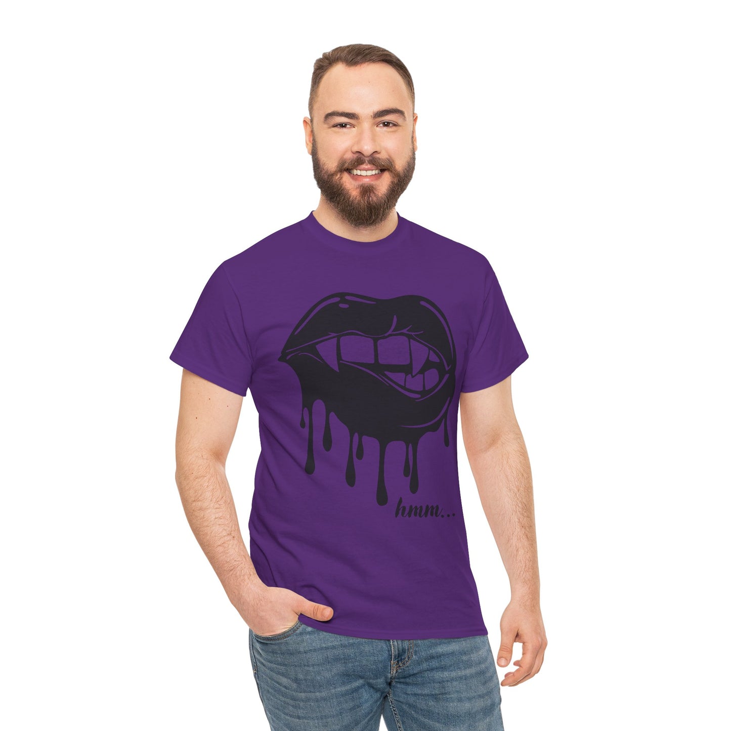 Edgy Graphic Tee - Dripping Lips Design - Unisex Heavy Cotton Tee