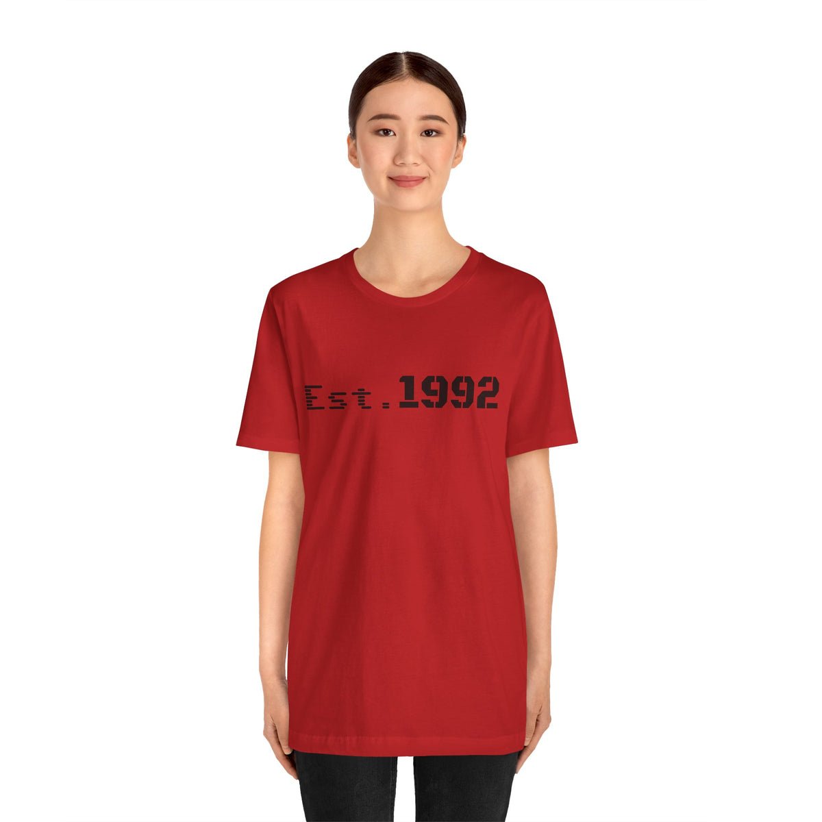 Retro vintage Est. 1992 T-Shirt by Printify featuring a classic design and bold print, perfect for celebrating birth year style.
