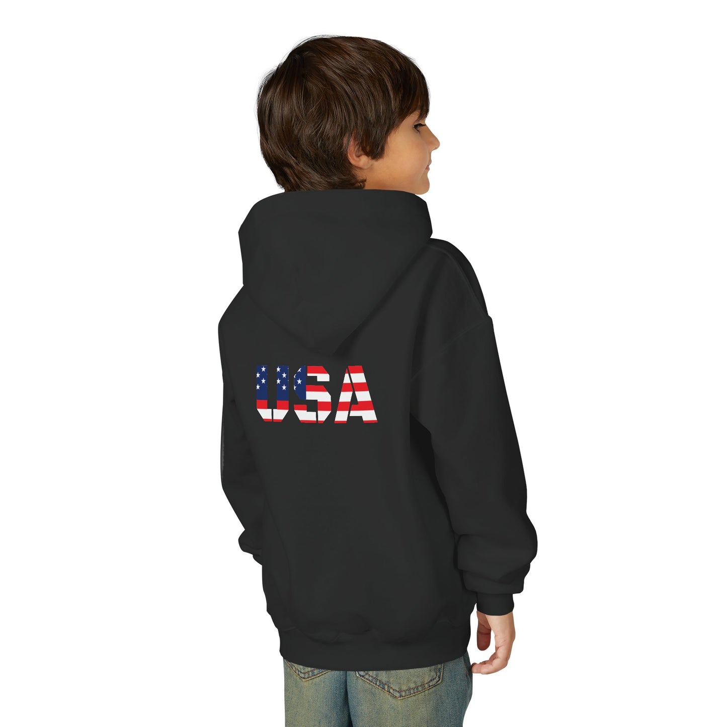 USA Flag Youth Hoodie, Youth Sweatshirt, Cool Hoodie for Kids, American Pride Apparel, Comfortable Boys and Girls Sweatshirt