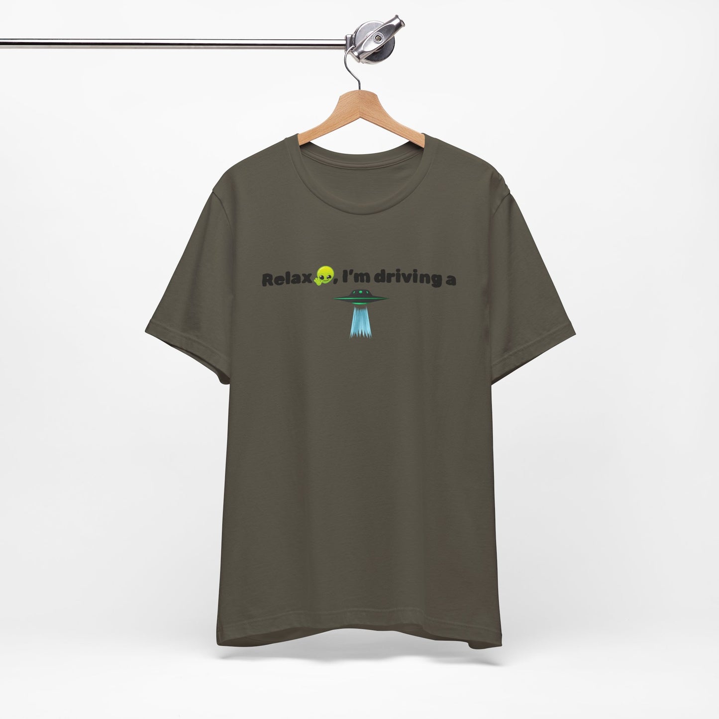 Alien Driving Unisex Tee - Fun Casual Shirt, Gifts for UFO Lovers, Quirky Humor T-Shirt, Perfect for Road Trips, Unique Birthday Present