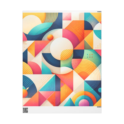 Geometric Colorwave Wrapping Paper Roll — Vibrant Abstract Gift Wrap